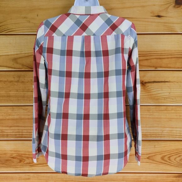 Eddie Bauer Button Up Shirt Pockets Womens S Multicolor Plaid Long Sleeve Collar - Picture 2 of 7
